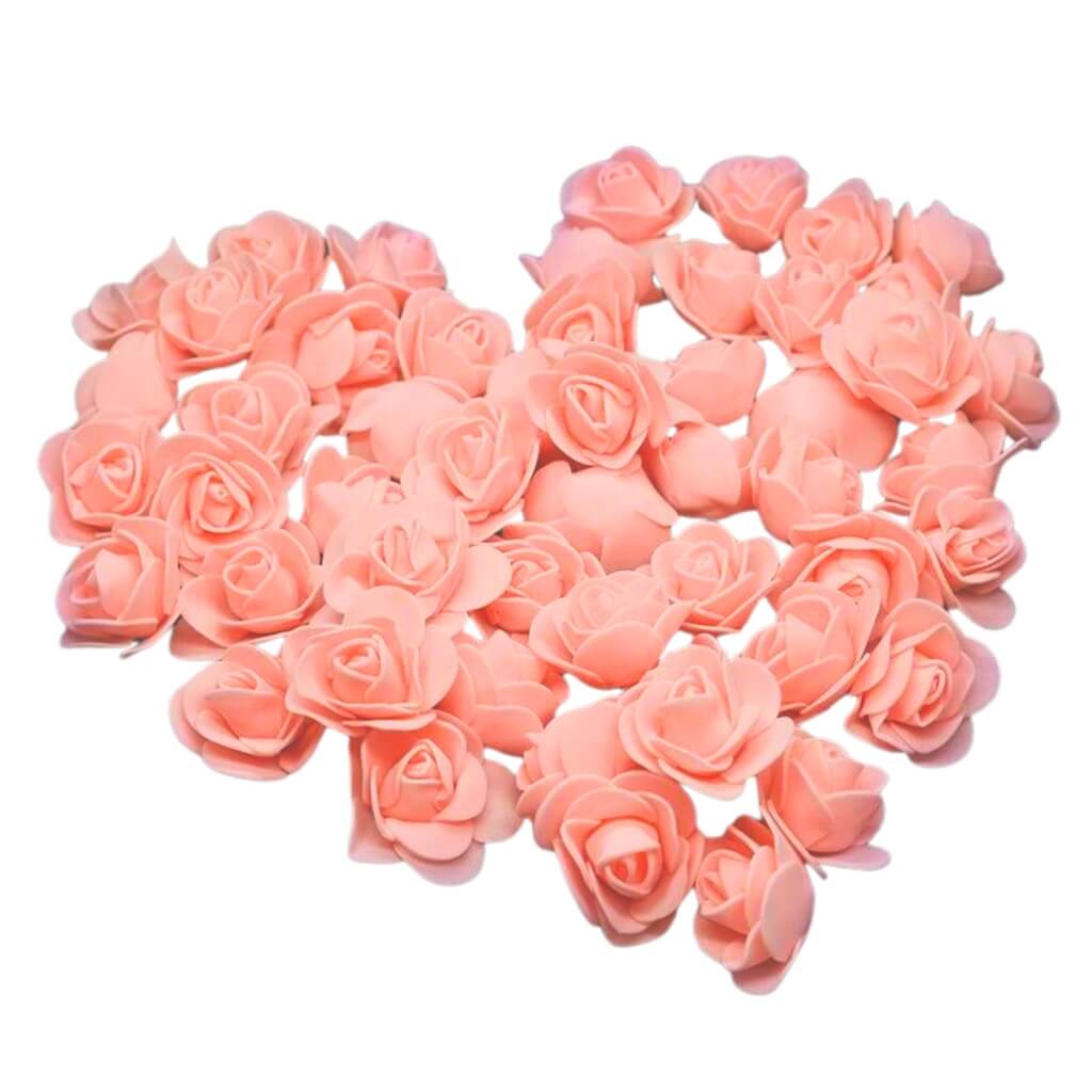 100pcs Artificial FOAM Rose Flower Heads - Peach