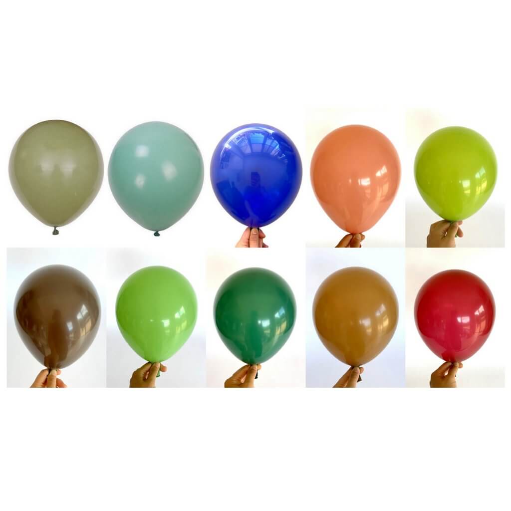 12-inch Vintage Retro Colour Latex Balloons 10pk - Multi Colours