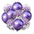 12 Inch Metallic Chrome Purple Confetti & Latex Balloon Bouquet 10 Pack