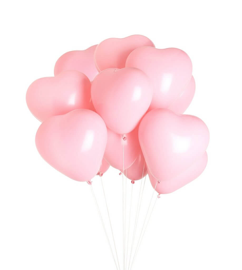 12-inch Pastel Pink Heart Latex Balloons 10pk