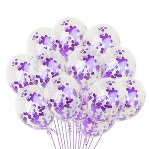 12-inch purple Foil Confetti Latex Balloons 10pk