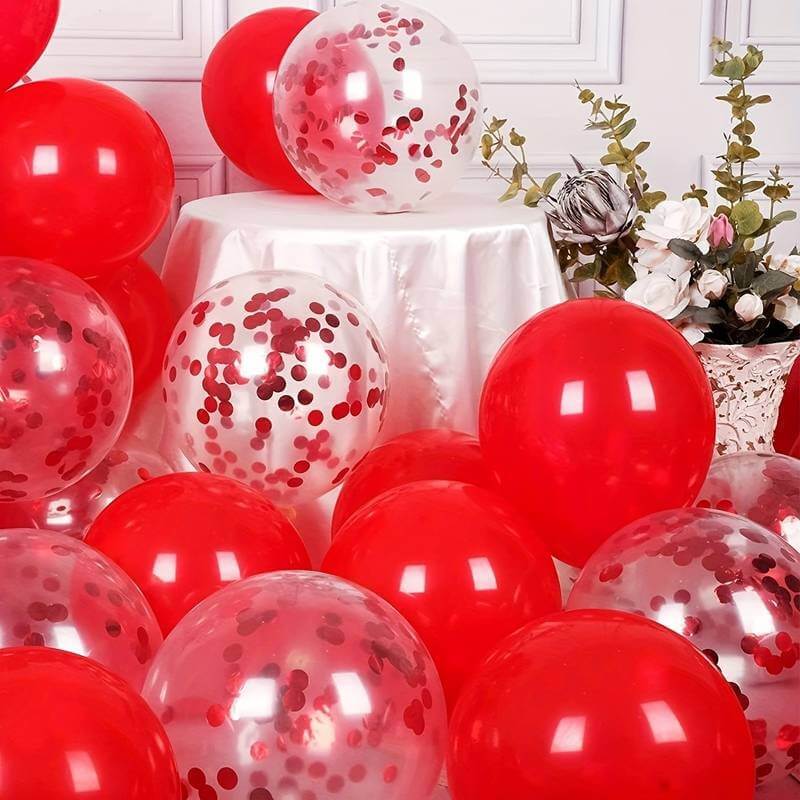 2 Set Silver Table Balloons Centerpiece with 12 Silver and Confetti Balloons Sta