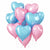 18-inch Pink & Blue Heart Foil Baby Shower Balloon Bouquet 10pk