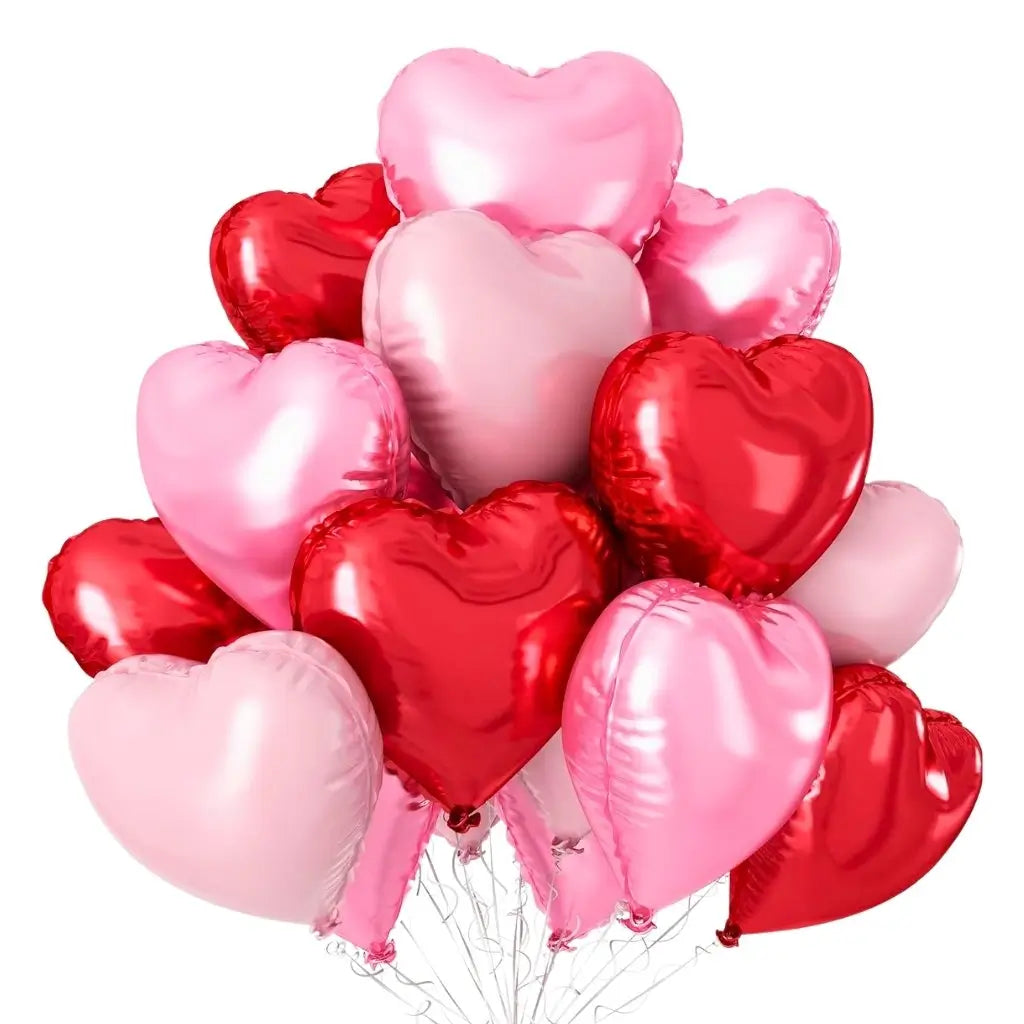 18in Valentines Vibe Foil Balloon Bouquet 10pk