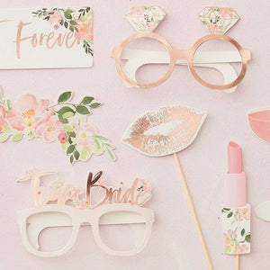 Hen Party Floral Photo Booth Props 10pk