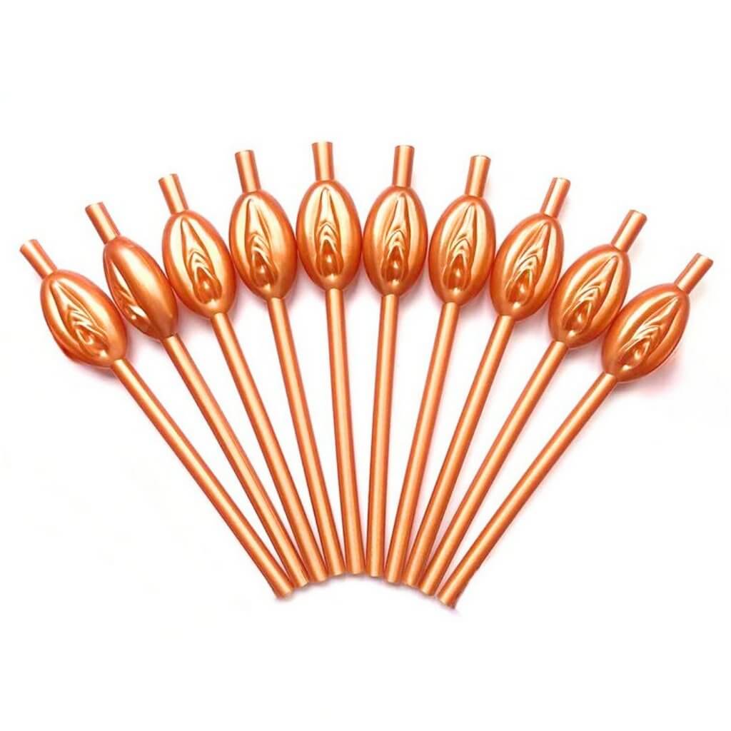 Rose Gold Pussy Straws 10pk