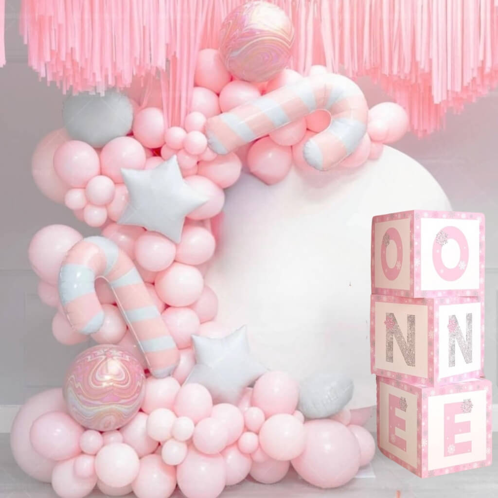 Pastel Pink Christmas Party Balloon Garland DIY Kit 110pk