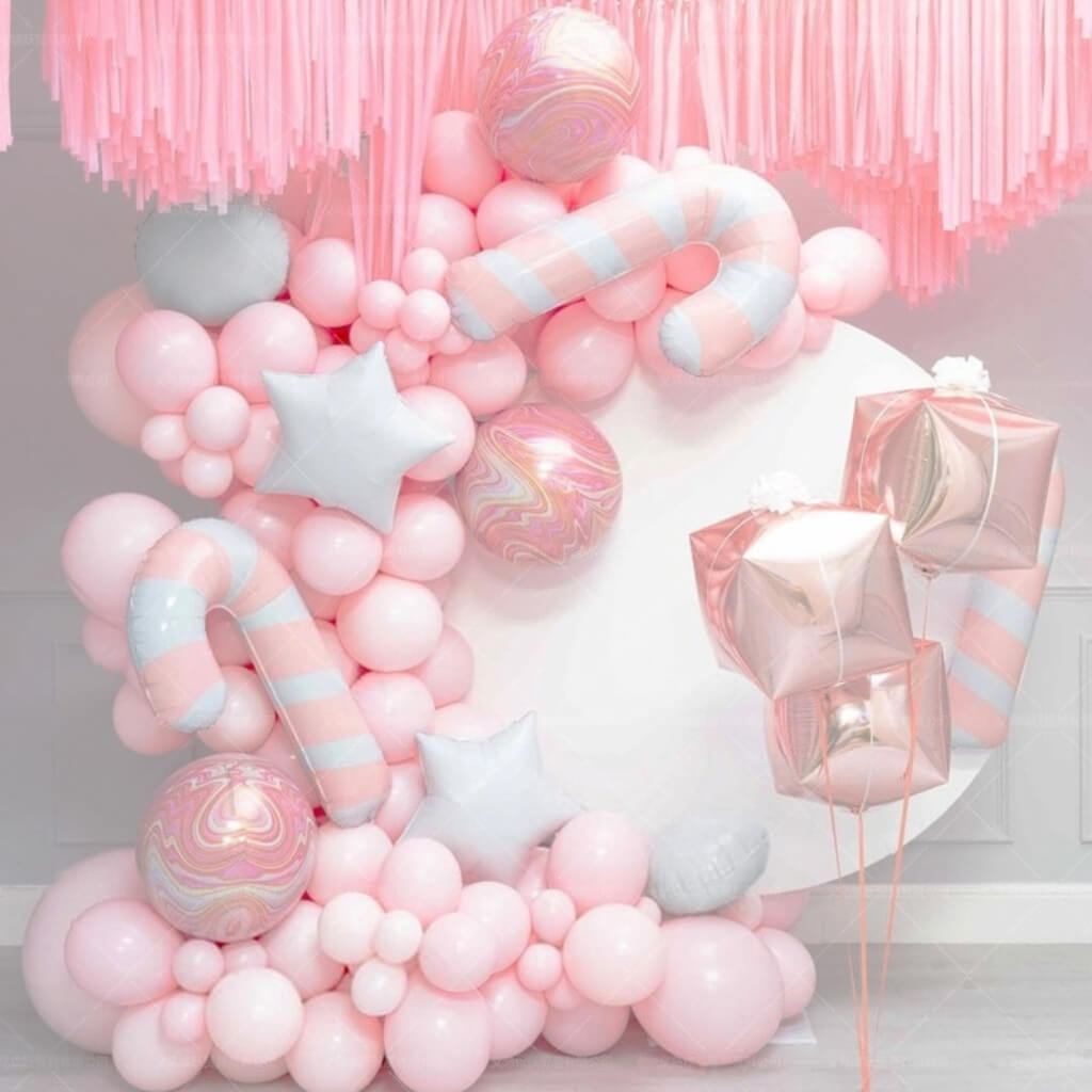 Pastel Pink Christmas Party Balloon Garland DIY Kit 110pk