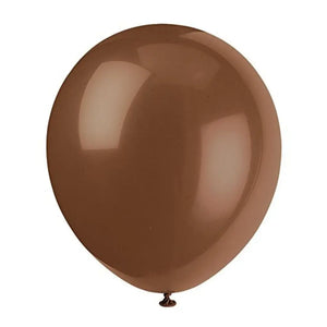 12-inch Premium Standard Colour Latex Balloons 10pk chocolate brown