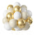 Pack of 20 12-inch Chrome Gold, Retro White Sand &amp; White Balloon Bouquet.