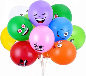 12-inch Colourful Funny Emoji Latex Balloons 10 Pack
