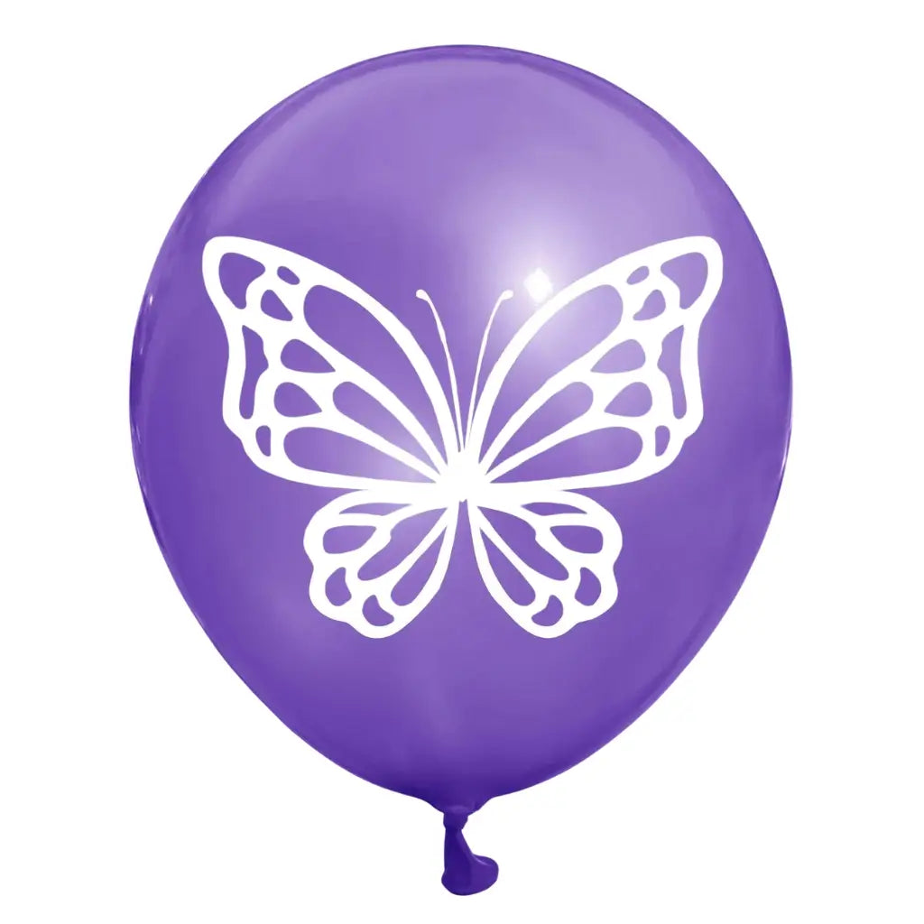 12-inch Dark Purple Butterfly Latex Balloons 10pk