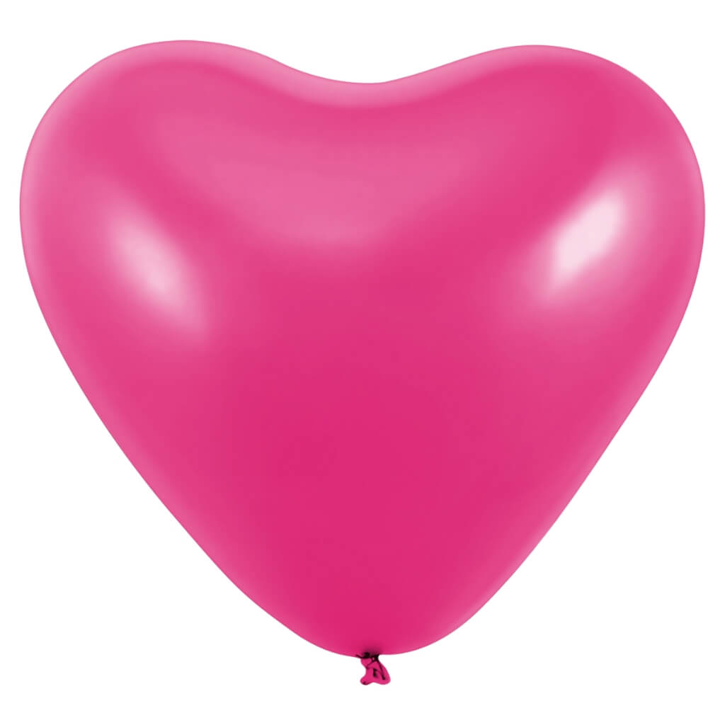 12-inch Hot Pink Heart Latex Balloons 10pk
