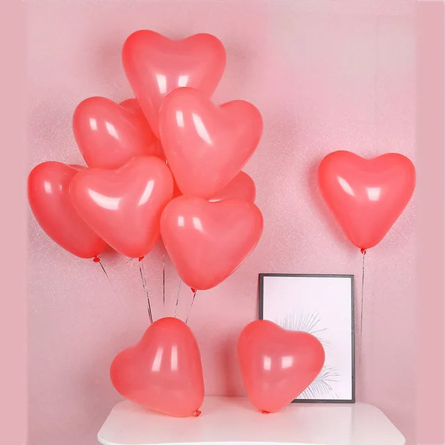 12-inch Heart Latex Balloon 10pk - Red