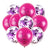 Hot Pink Smiling Penis & Purple Confetti Latex Balloon 10 Pack
