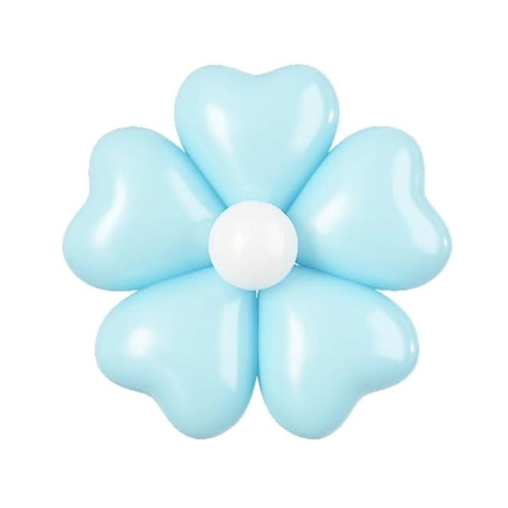 12-inch Pastel Heart Daisy Latex Balloons 5pk