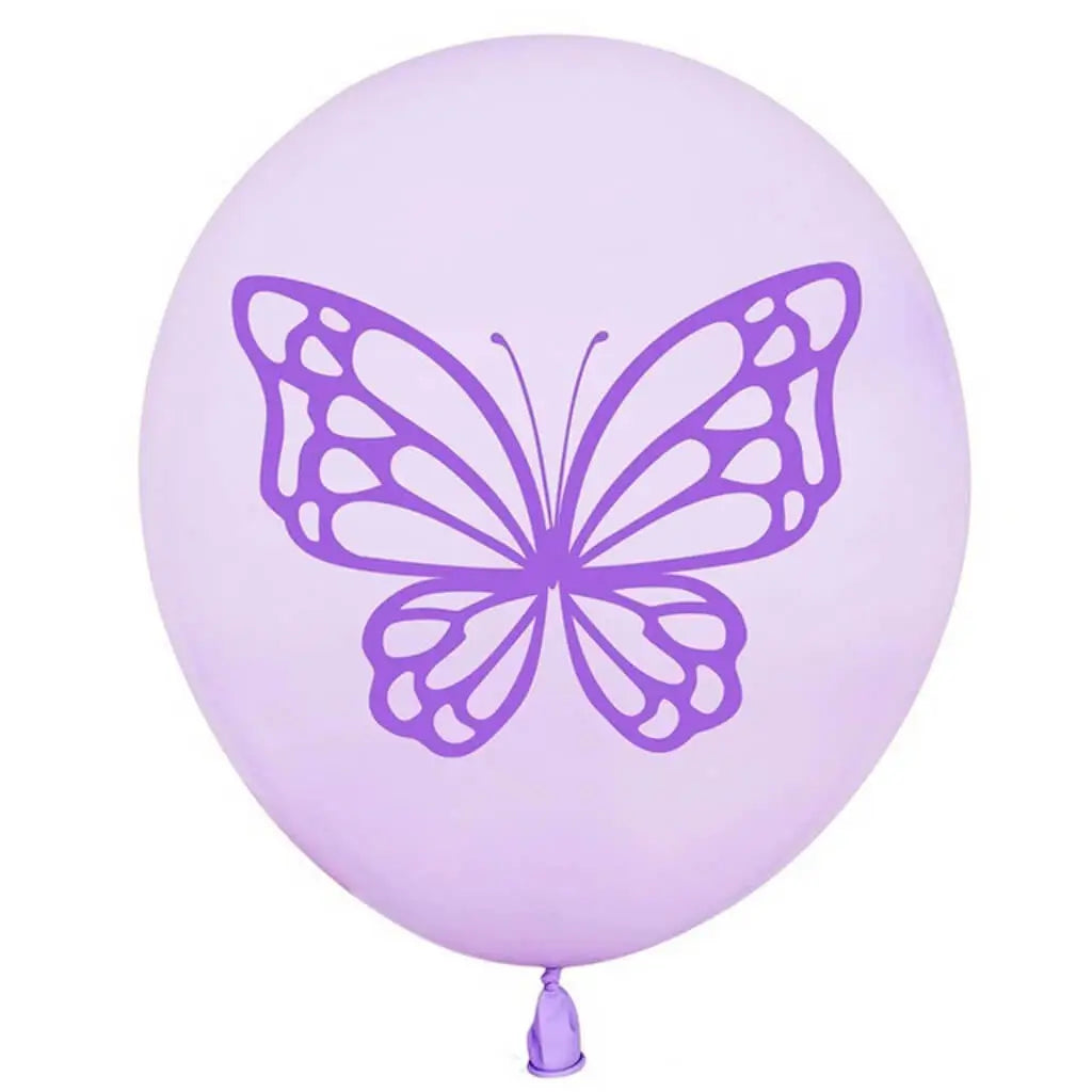 12-inch Pastel Lilac Butterfly Latex Balloons 10pk