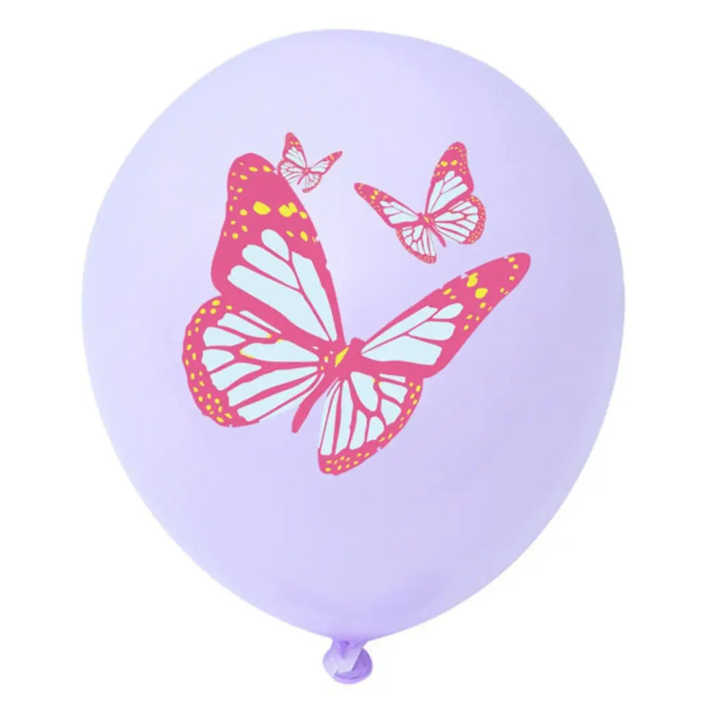 12-inch Pastel Purple Butterfly Latex Balloons 10pk