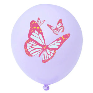 12-inch Pastel Purple Butterfly Latex Balloons 10pk