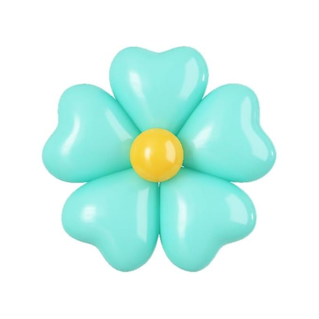 12-inch Pastel Heart Daisy Latex Balloons 5pk pastel  tiffany