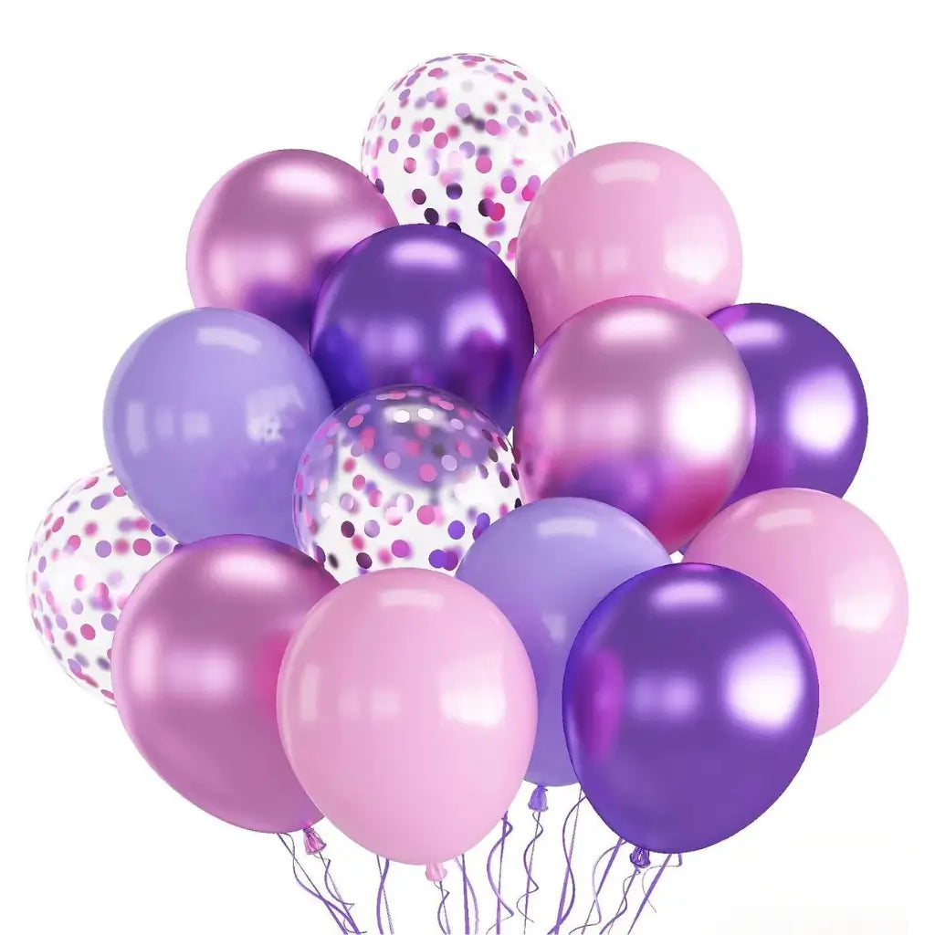 12-inch Pink Purple Latex Balloon Bouquet 20pk