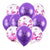 Purple Smiling Penis Latex & Hot Pink Confetti Balloon 10 Pack