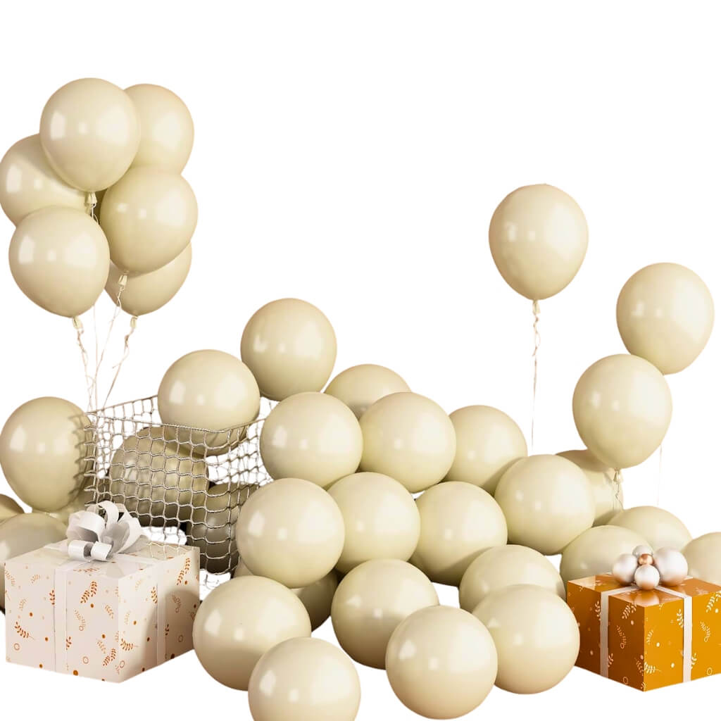 12-inch Retro Ivory Latex Balloons 10pk