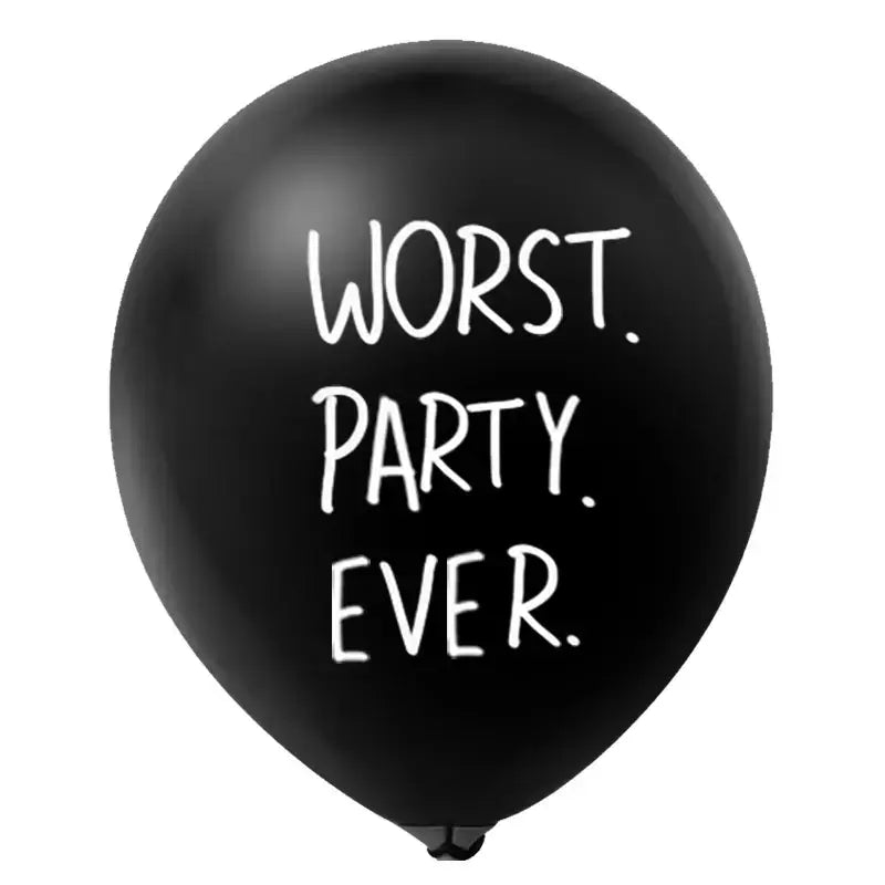 "Worst. Party. Ever" Funny Black Latex Balloons 10pk