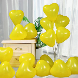 12-inch Heart Latex Balloons 10pk - Yellow