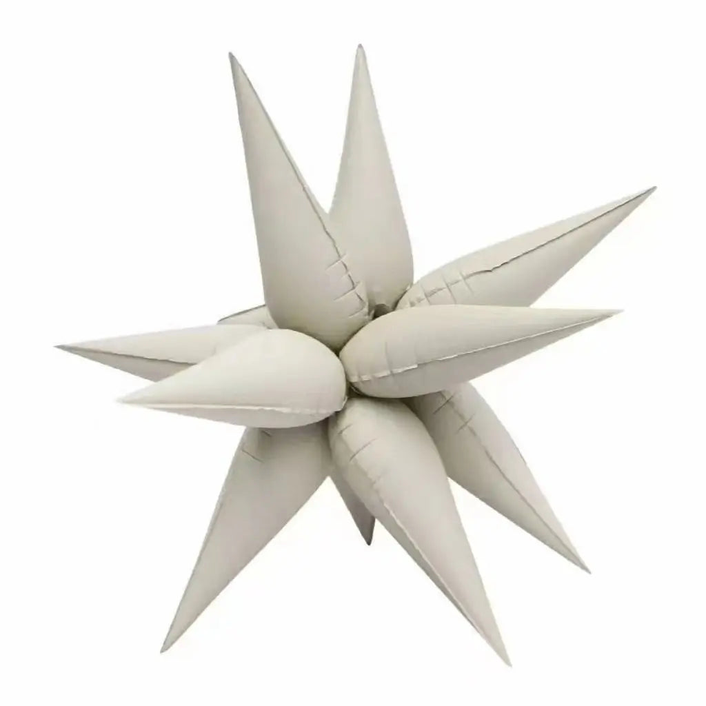 12 Point 3D Burst Star Matte Cream Foil Balloon