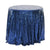 Round Sparkling Midnight Blue Sequin Tablecloth 120cm