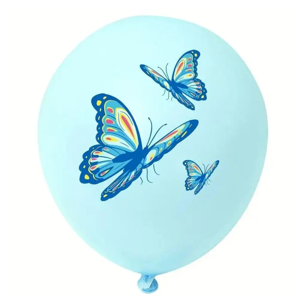 12-inch Pastel Blue Butterfly Latex Balloons 10pk