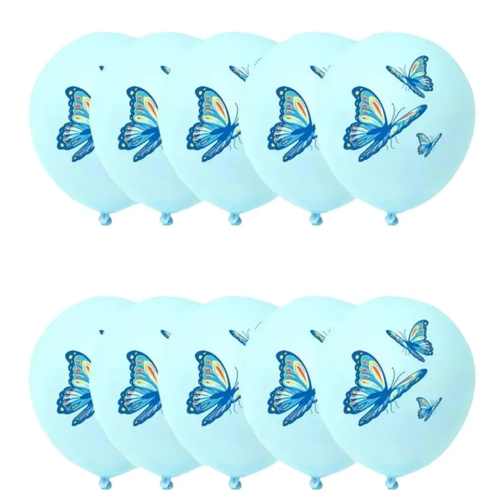 12-inch Pastel Blue Butterfly Latex Balloons 10pk