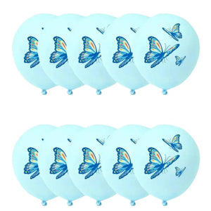 12-inch Pastel Blue Butterfly Latex Balloons 10pk