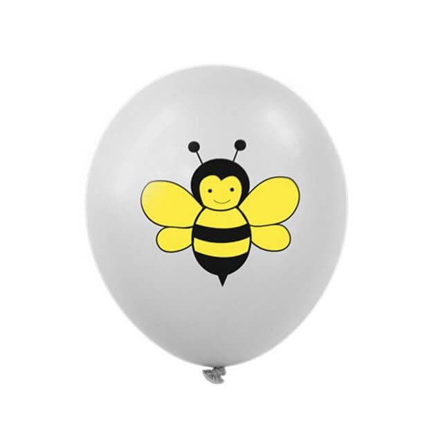 Grey Bumble Bee Latex Balloons 30cm 10 Pack