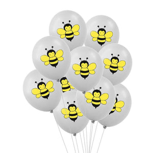 Grey Bumblebee Latex Balloons 30cm 10 Pack