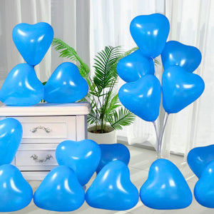 12-inch Heart Latex Balloons 10pk- Blue