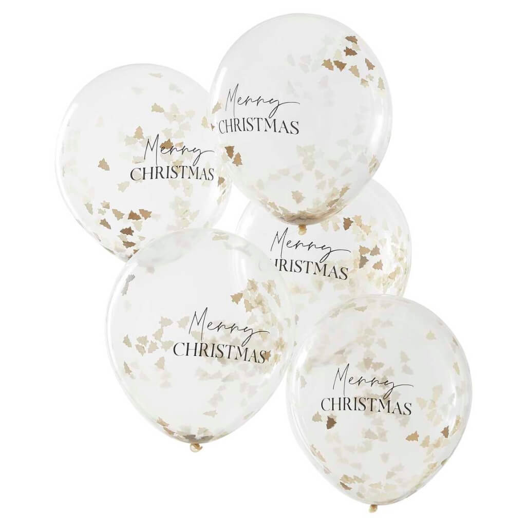 Touch of Sparkle Merry Christmas Confetti Balloons 5pk