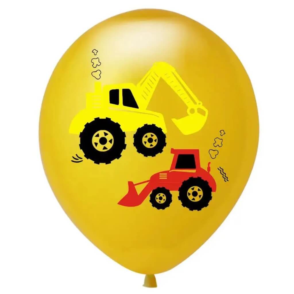 Pack of 10 12inch Construction Truck Orange Latex Balloons kids birthday party decor