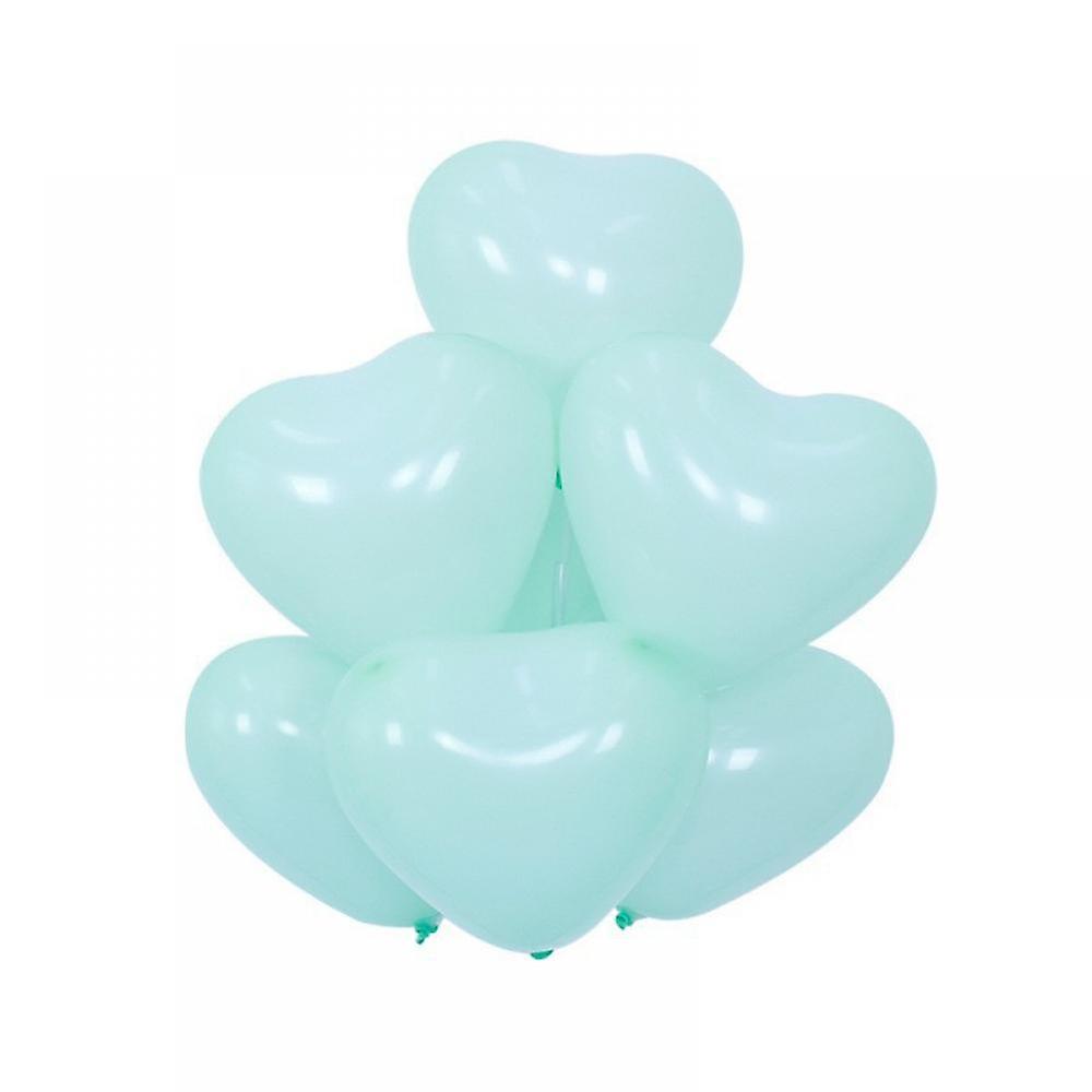 12-inch Macaron Heart Latex Balloons - Tiffany Blue