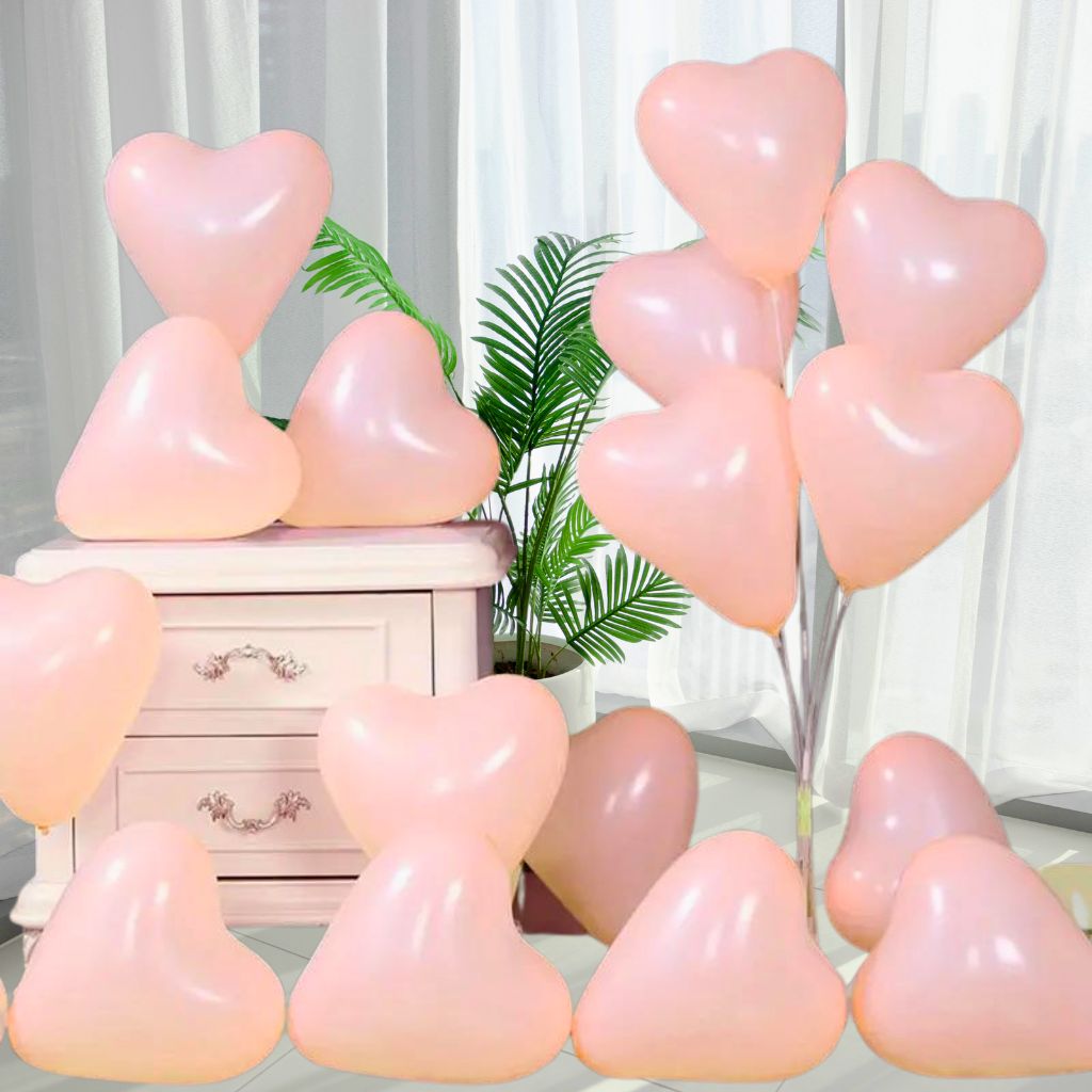 12-inch Macaron Peach Heart Latex Balloon Bouquet 10pk