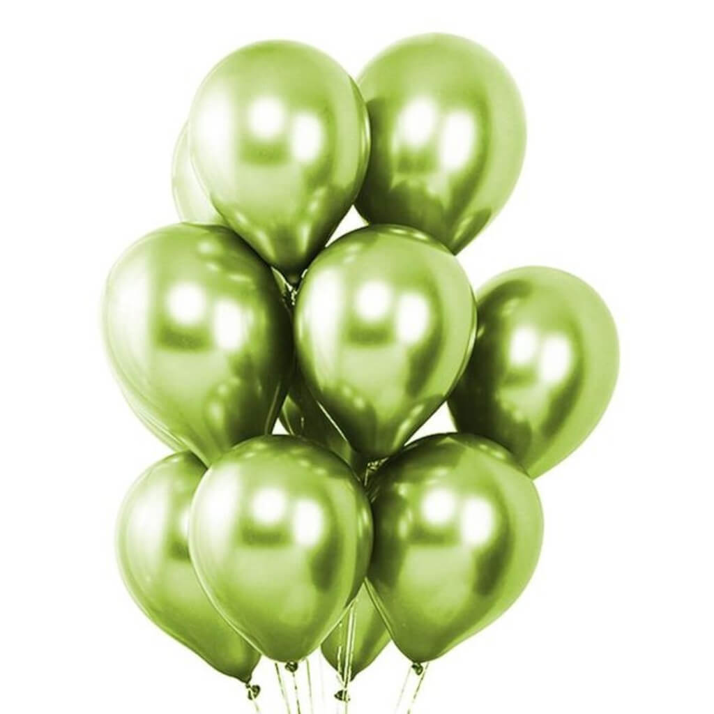 12inch chrome lime green latex balloons party decorations