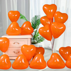 12-inch Heart Latex Balloons 10pk- Orange