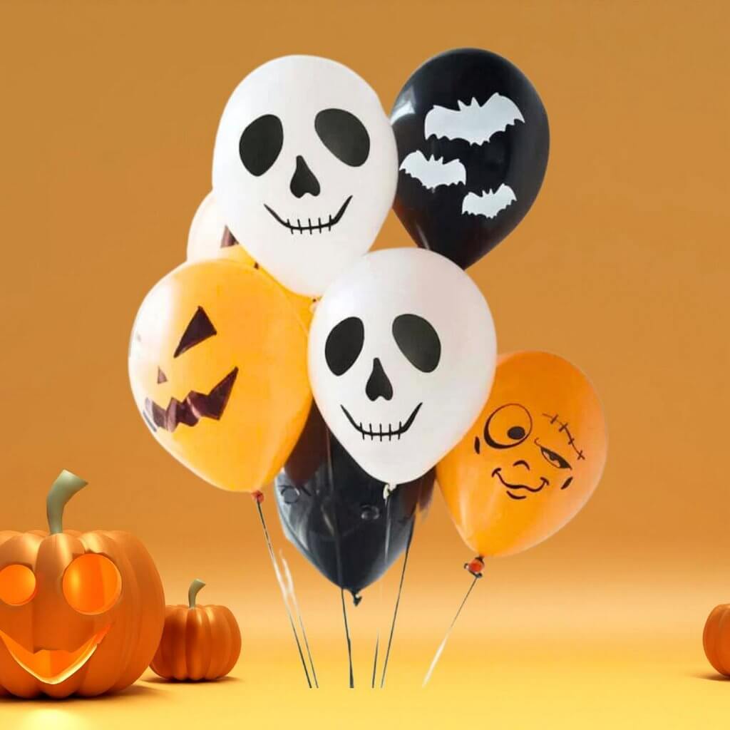 12-inch Assorted Halloween Latex Balloons 8pk