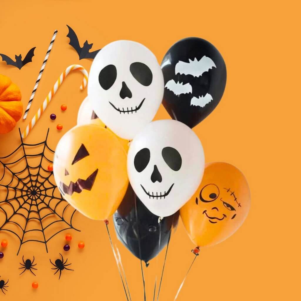 12-inch Assorted Halloween Latex Balloons 8pk