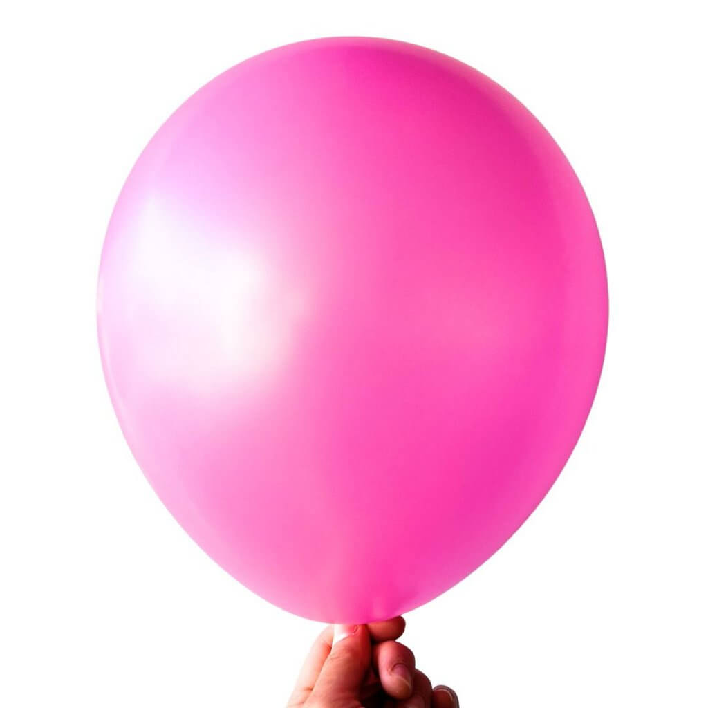 12-inch Pearl Hot Pink Latex Balloons 10 Pack