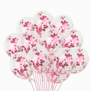 12-inch pink Foil Confetti Latex Balloons 10pk