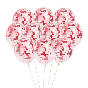 12-inch red Foil Confetti Latex Balloons 10pk