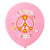 Retro Pink Flower Power Latex Balloons 30cm 10pk