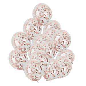 12-inch rose gold Foil Confetti Latex Balloons 10pk